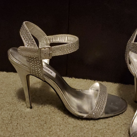 Steve Madden silver rhinestone heels - Picture 2 of 3